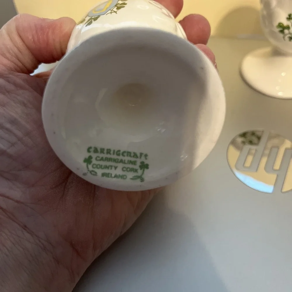 CARRIGALINE POTTERY vintage porcelain egg cup Carrigcraft Set Of 3